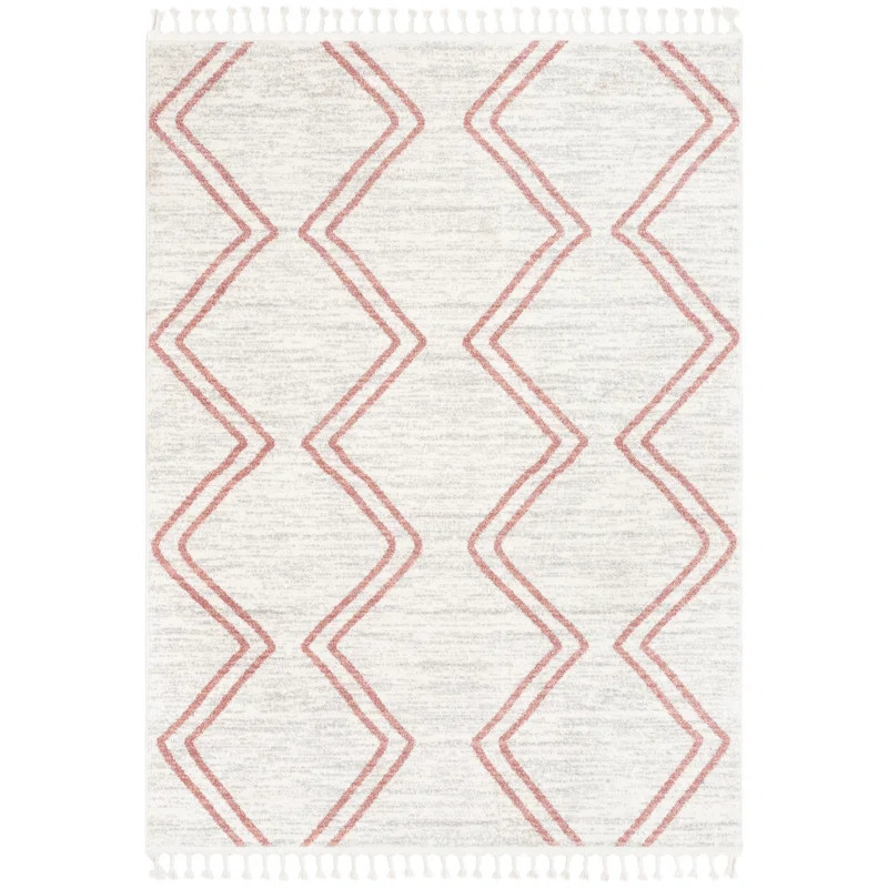 Kennedy Chevron Pink Ivory Area Rug | Wayfair North America