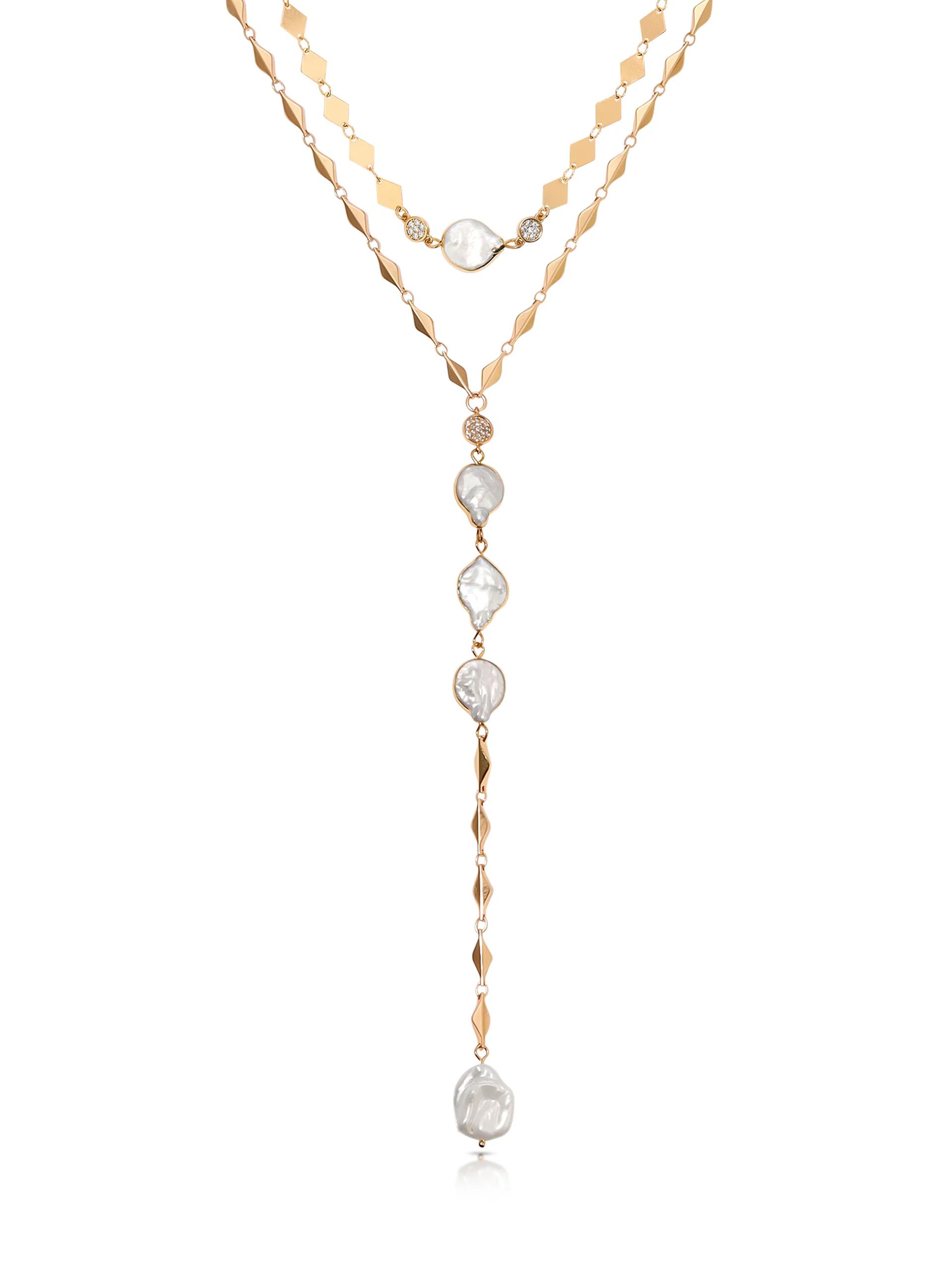 Dreamin' Freshwater Pearl Lariat Set | Ettika