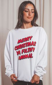 charlie southern: filthy animal corded sweatshirt - white | RIFFRAFF