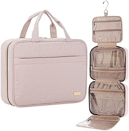 NISHEL Large Hanging Travel Toiletry Bag, Portable Makeup Organizer, Cosmetic Holder for Brushes Set | Amazon (US)