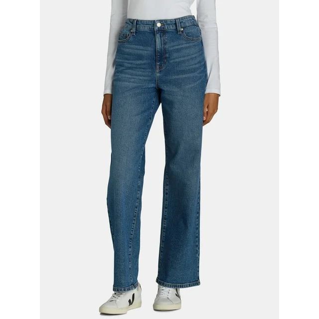 No Boundaries High Rise Baggy Wide Leg Jeans, 32" Inseam, Women's | Walmart (US)