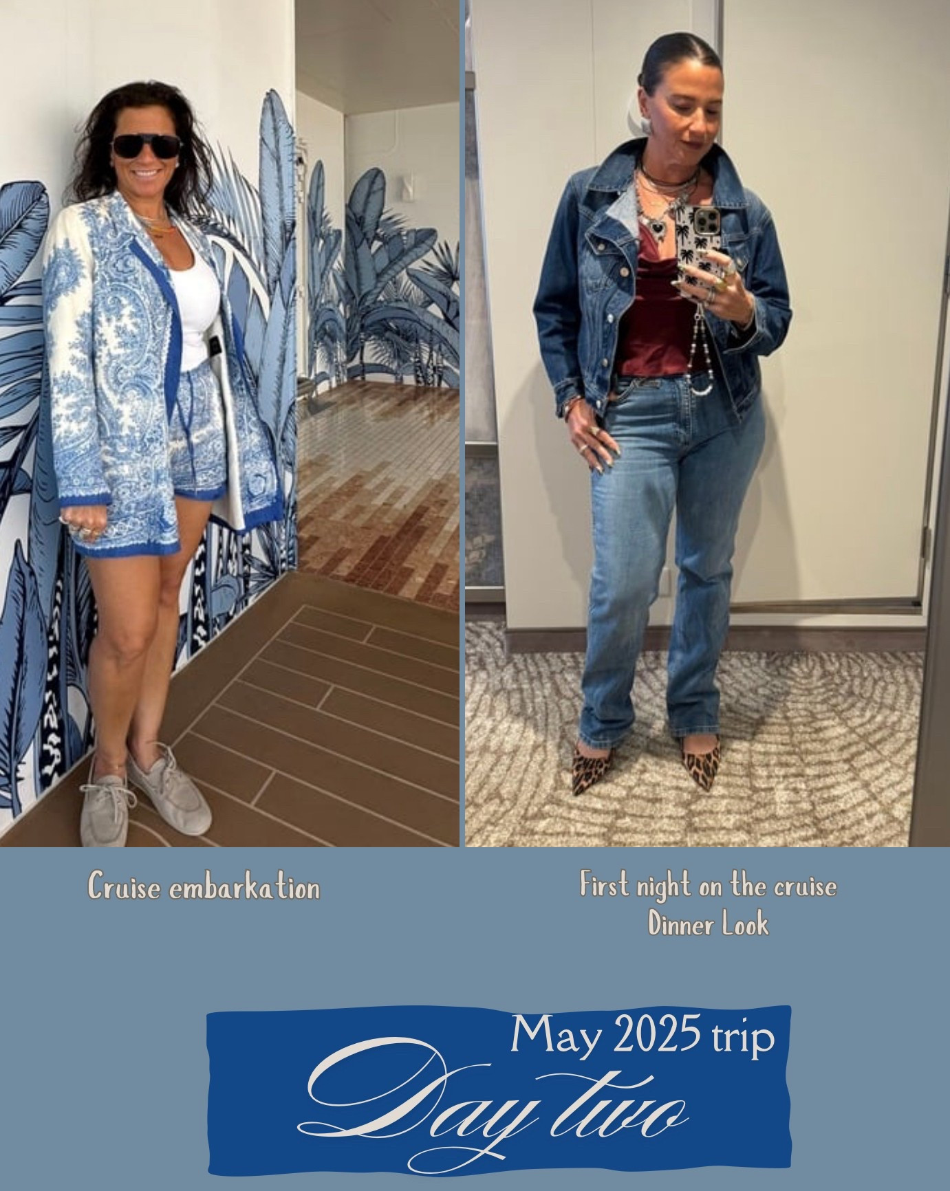 From exploring sunlit streets to cruising under the stars 🚶‍♀️⛴️✨
This Euro trip lookbook takes you from daytime adventures to a breezy night on the water.
Comfy, chic, and cruise-approved — both outfits are linked on LTK!
#DayToNight #EuropeStyle #CruiseNights #LTKTravel #TravelOutfits #OOTD

#LTKSummerEdit #LTKTravel #LTKStyleTip