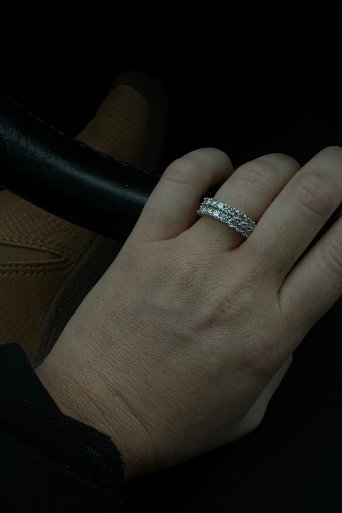 As an orthodox Greek, I always wear my wedding band/engagement ring on my right hand, but I love having this double eternity band on the left to cover all my bases 🤣 

#aritzanjoyeria

#LTKWedding #LTKSeasonal