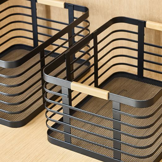 MDesign Black Metal Basket Collection (Set Of 2) | West Elm (US)