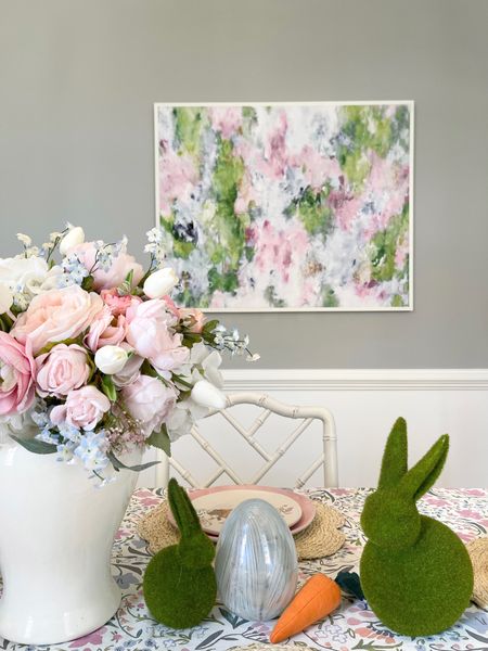 Spring table, artwork, dining room, spring flowers, bunny 

#LTKFind #LTKSeasonal #LTKhome