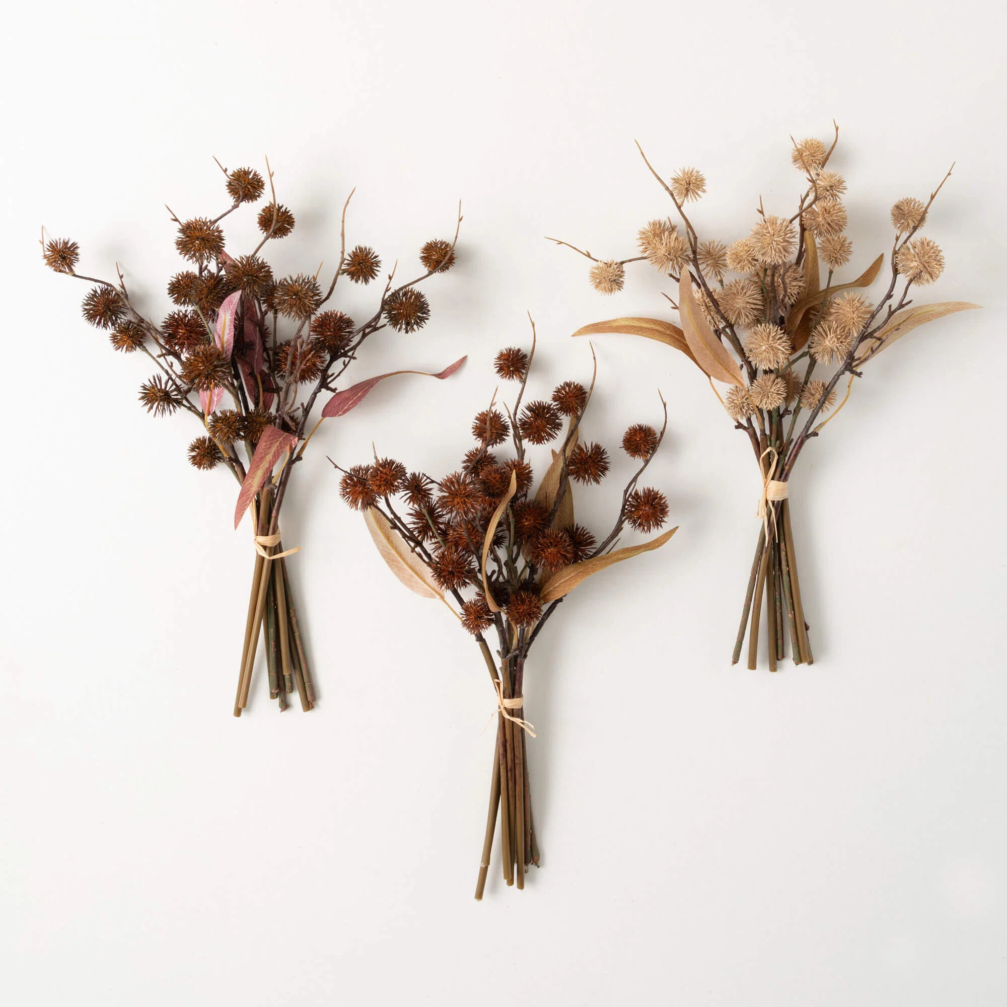 18" Artificial Fall Thistle Leaf Bush Set of 3, Multicolor (Set of 3) | Wayfair North America
