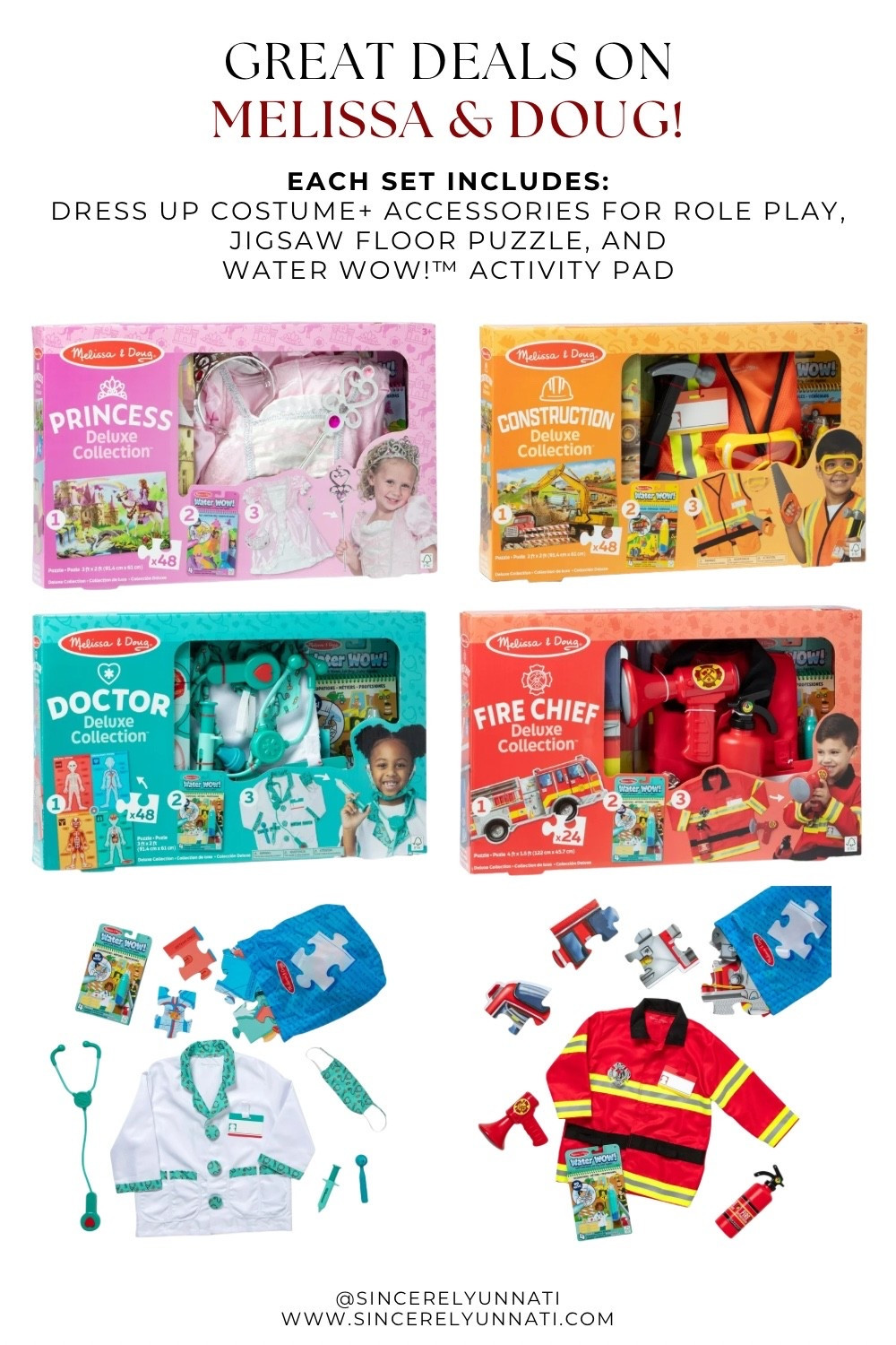 Melissa & Doug Costume Toy Sets - GREAT DEAL!! 

Birthday gift ideas, kids gifts, costumes for kids, dress up, role play, Melissa and Doug sets, costume role play, kids activities, play dates, clearance toys

#LTKstorytime #LTKmomlife #LTKKids