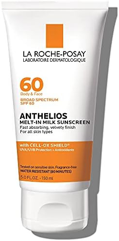 La Roche-Posay Anthelios Melt-In Sunscreen Milk Body & Face Sunscreen Lotion Broad Spectrum SPF 60,  | Amazon (US)