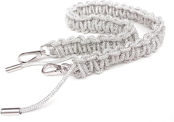 Crystal Rhinestone Wide Purse Strap Replacement Crossbody Silver Bag Strap Shoulder Straps for Ha... | Amazon (US)