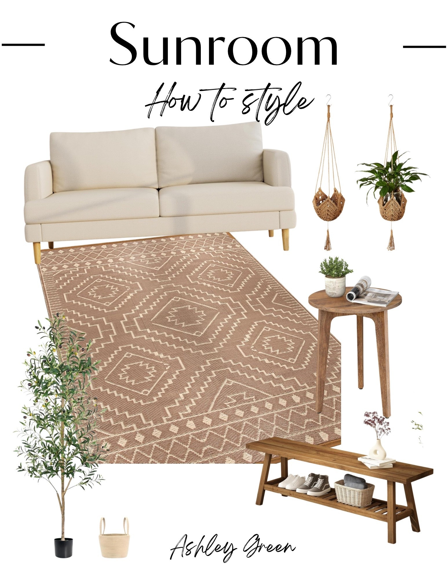 Spice up your outdoor patio with some natural base items and pops of color in pillows and wall decor. Add cushions to the bench for extra seating. #ltksummer

#LTKHome