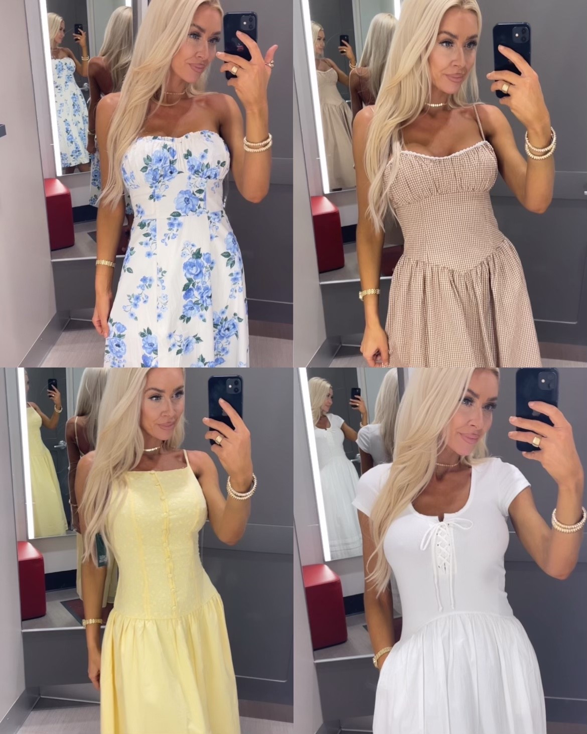 I’m 5’7 
Wearing a size XS in each dresss