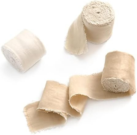 Ling's moment Handmade 1.5" Chiffon Silk-Like Ribbon Frayed Edges Ribbon for Wedding Flatlays Inv... | Amazon (US)