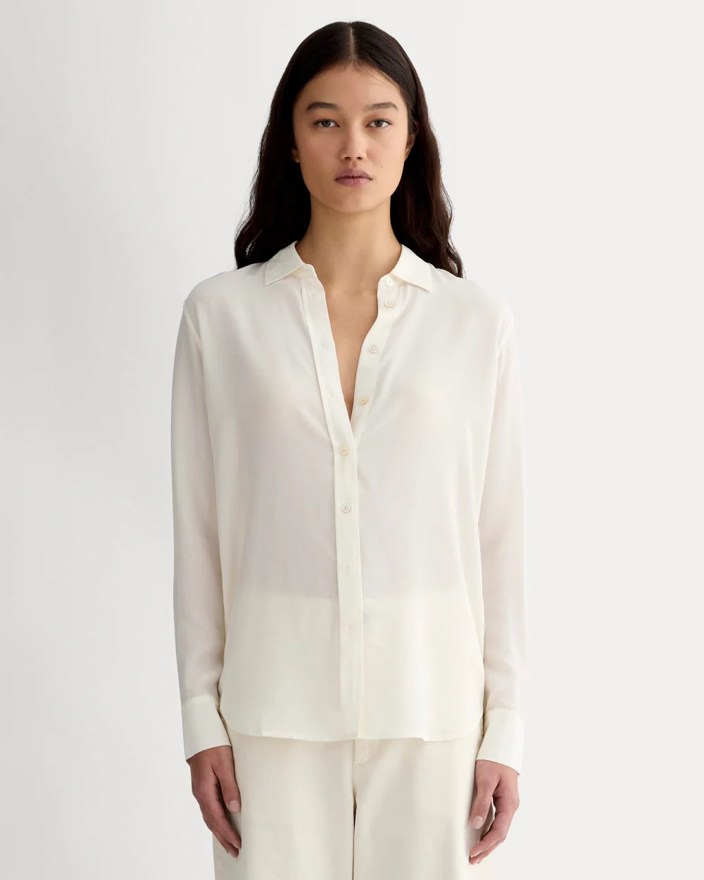 The Must-Have Shirt in Washable Silk | Off-White | Everlane