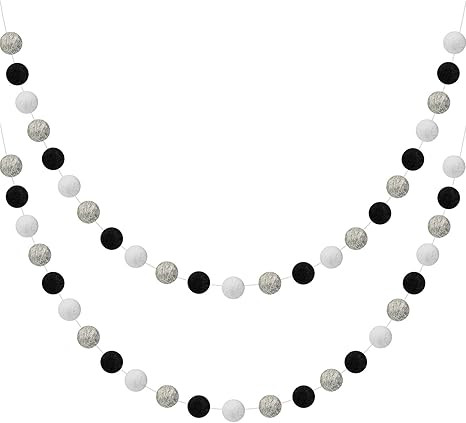 2 Pieces Wool Felt Ball Garland Colorful Pom Pom Garland Handmade 6.5 Feet Long 24 Balls Felt Bal... | Amazon (US)