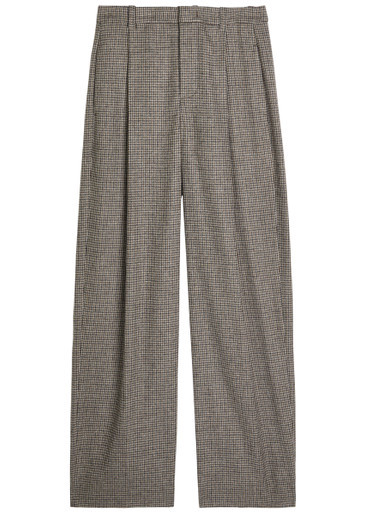 Houndstooth straight-leg woven trousers | Harvey Nichols