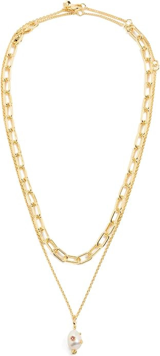 Madewell Women's Two-Pack Studded Freshwater Pearl Necklace Set | Amazon (US)