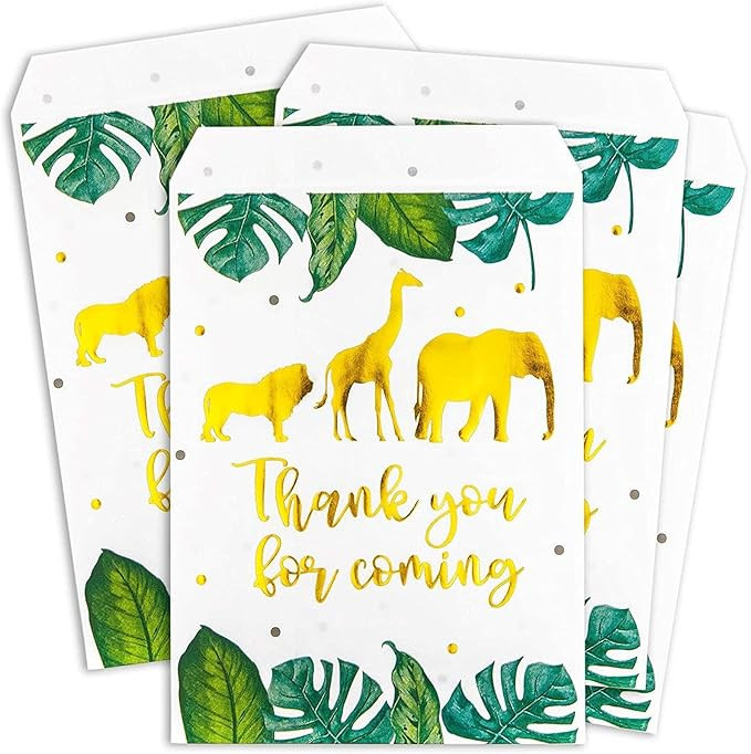 Sparkle and Bash Safari Party Decorations, White Goodie Bags (5 x 7.5 In, 100 Pack) | Amazon (US)