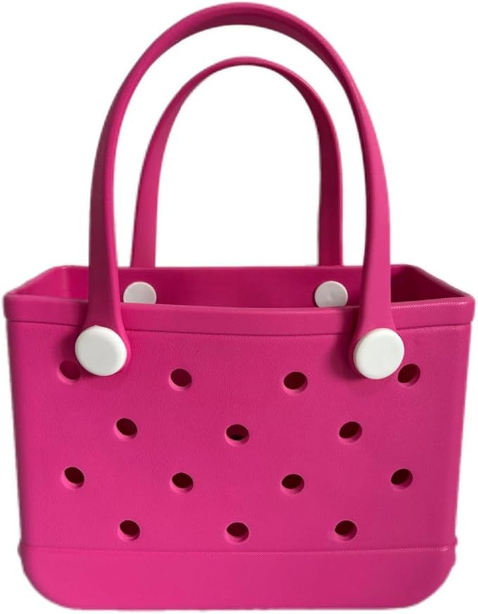 Rubber Beach Bag - Small Tote Bag - 11in L x 4in W x 8in H - Lightweight, Washable, Durable - All... | Amazon (US)