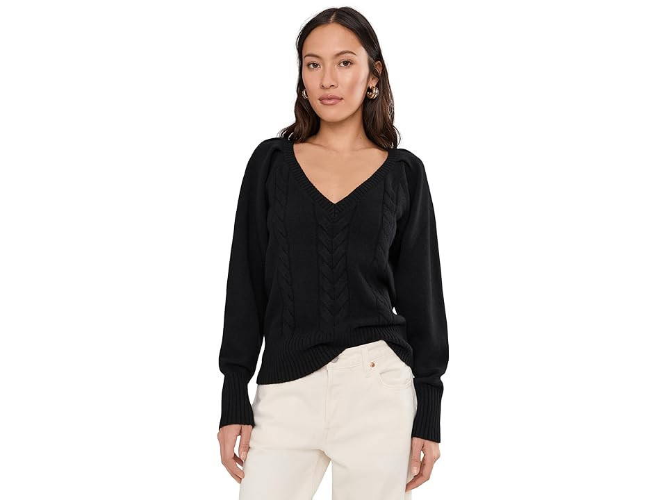 Madewell Femme V-Neck Carlia Pullover Women's Sweater Black : LG (Women's 10-12), Wool | Zappos