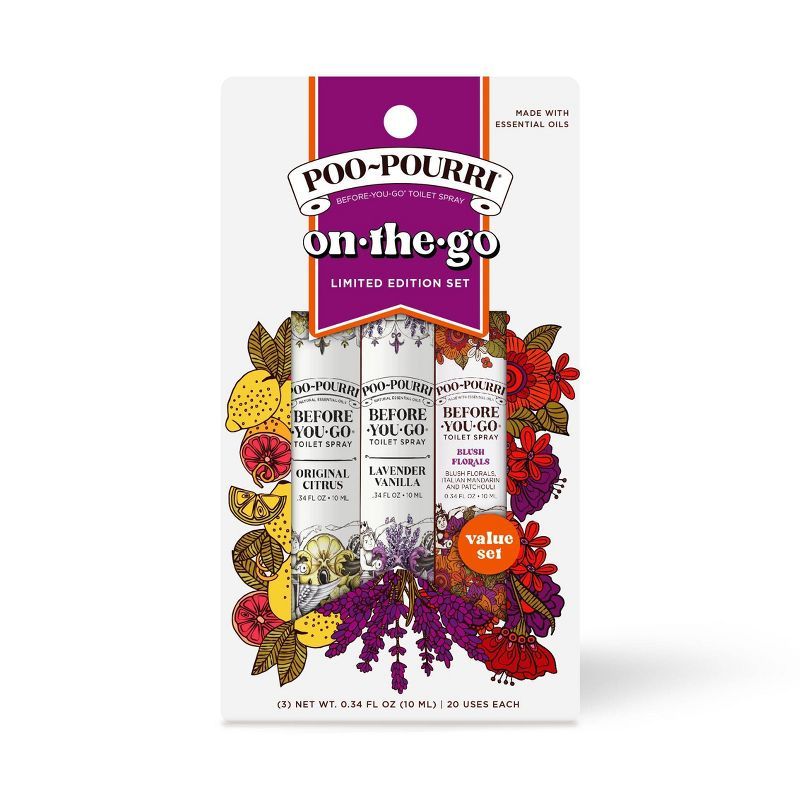 10ml 3pk Toilet Spray Lavender Florals Citrus - Poo-Pourri | Target