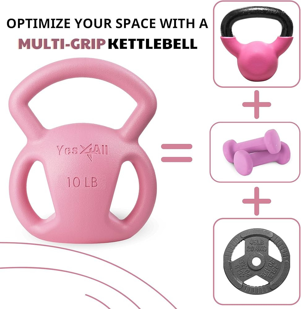 Yes4All Kettlebell, Strength Training Kettlebells for Women, Wide Multi-grip Textured Handle for ... | Amazon (US)