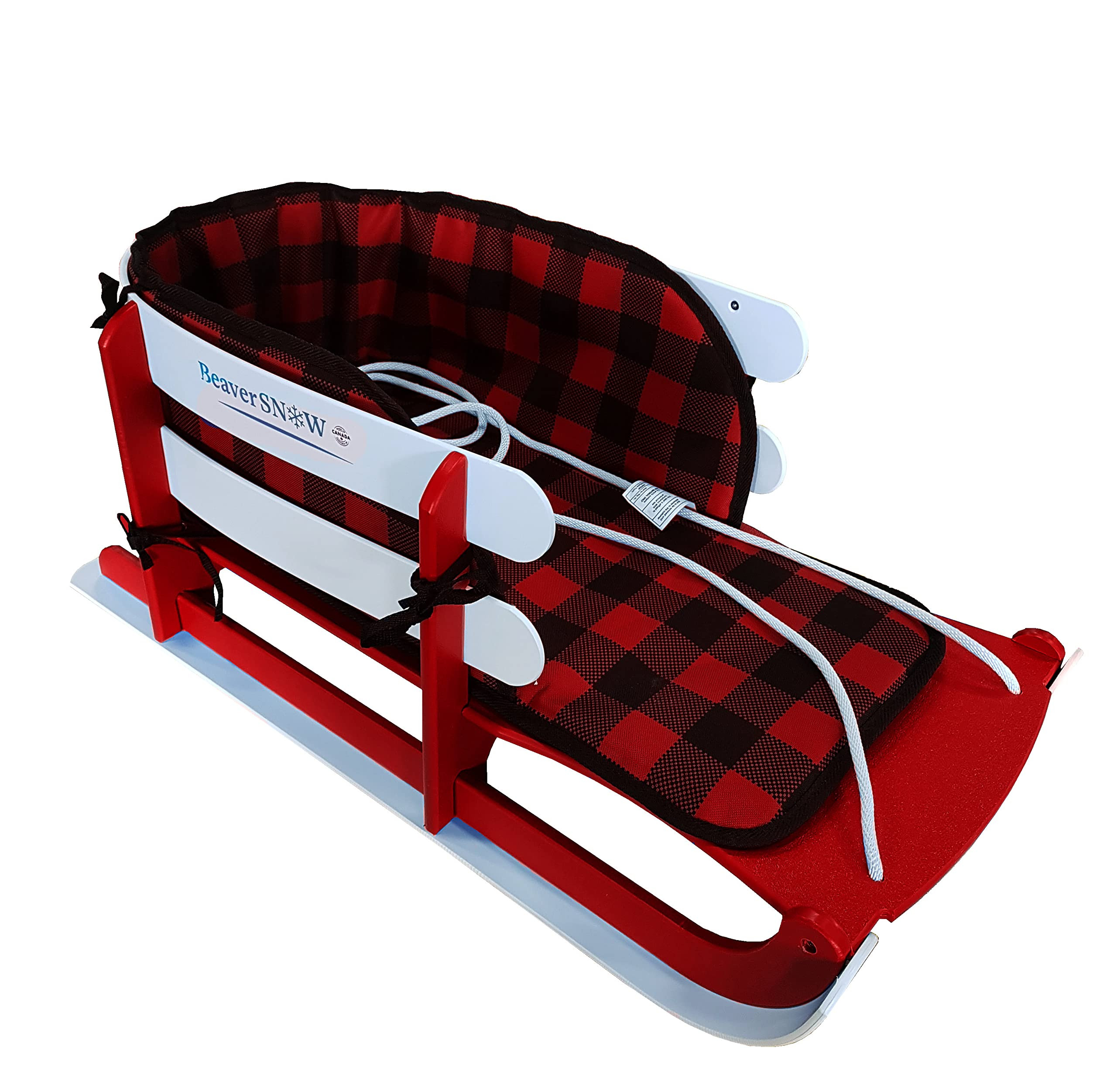Snow Sled for Toddlers, with Cushion Pad and Seat Belt Red | Amazon (US)