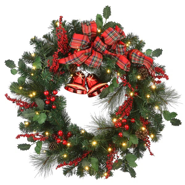Faux Lighted Berry 30'' Wreath | Wayfair North America
