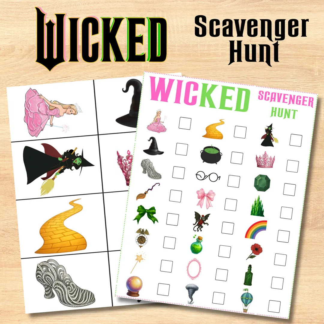 Wicked Themed Scavenger Hunt, Princess Scavenger Hunt Game, Wicked Theme Treasure Hunt, Wicked Bi... | Etsy (US)