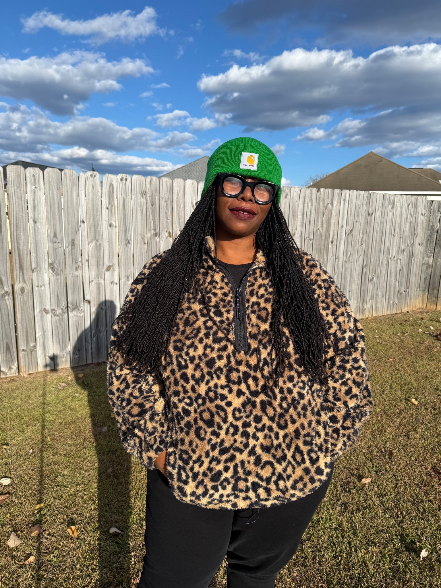 My brother and cousin love to tease me for my animal print obsession 🐆😂 but honestly… I can’t live without it at this point. Guess I’ll just be the main character and the joke 🤷🏽‍♀️✨

📝Outfit Deets:

🔹Pullover: @walmart @walmartstyle No Boundaries Plush Half-Zip Pullover Women's
🔹Boots: @coach
🔹Beanie: @carhartt @rossdressforless

#AnimalPrint #LeopardLover #BoldStyle #StatementLook #PrintOnPrint #OOTD #StyleInspo #FashionVibes #FearlessFashion #TrendyLook #WearItAnyway #OwnYourStyle #ConfidenceIsKey #BeBoldBeYou #UnapologeticallyMe