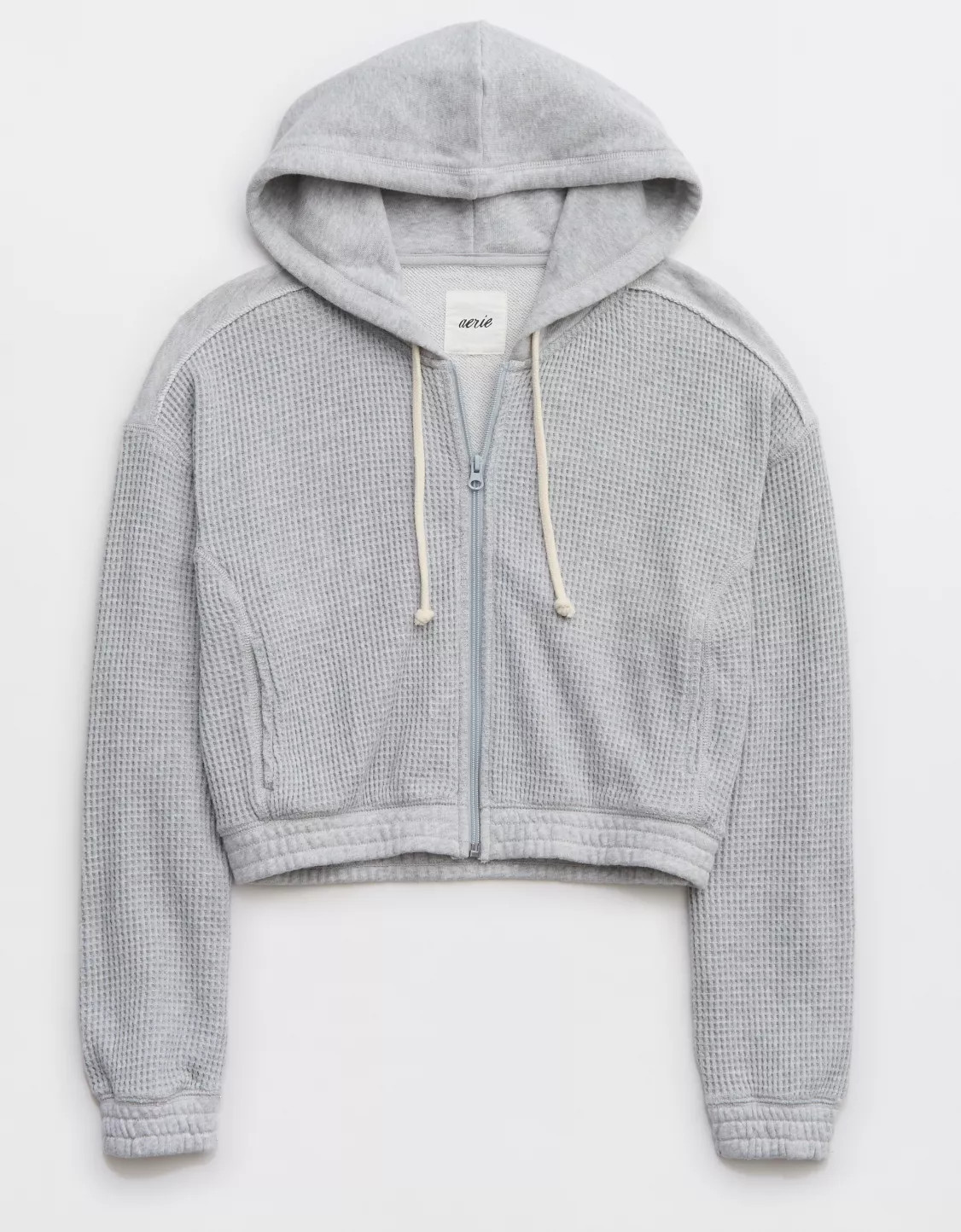 Aerie Cropped Waffle Hoodie | American Eagle Outfitters (US & CA)