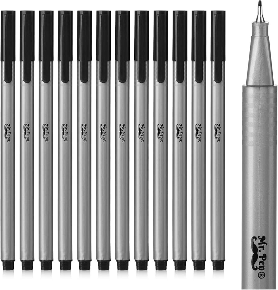 Mr. Pen- Black Fineliner Pens, 12 Pack, Black fine point pens, Pens Fine Point, Fine Liners Artis... | Amazon (US)