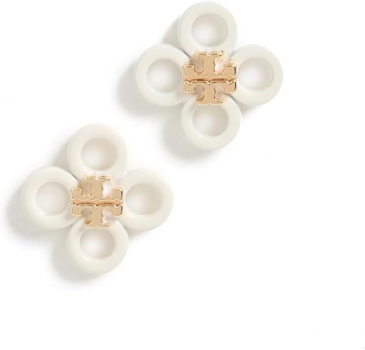 Tory Burch Women's Small Kira Clover Enamel Stud Earrings | Amazon (US)