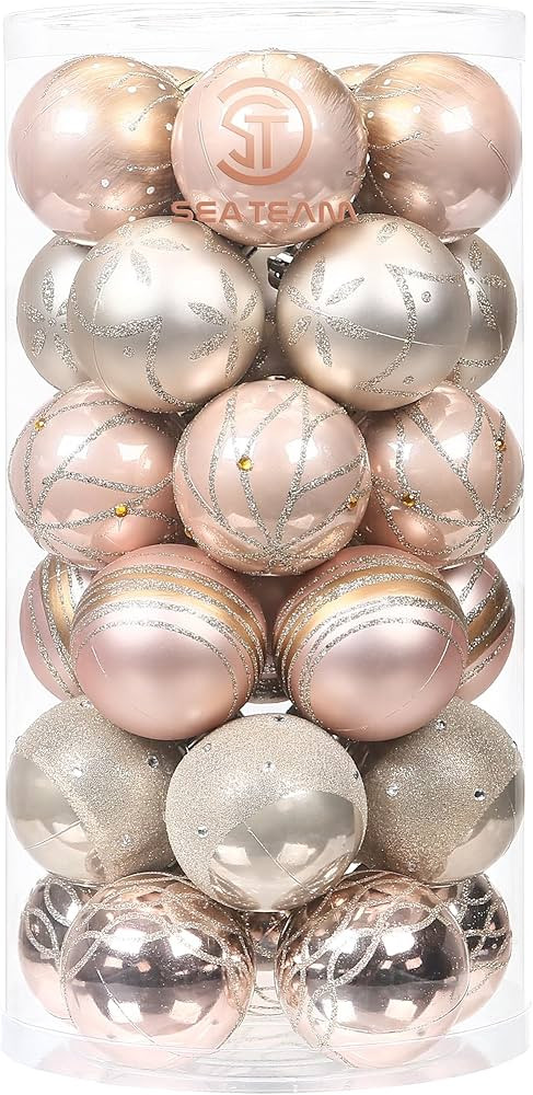 Sea Team 60mm/2.36" Delicate Contrast Color Theme Painting & Glittering Christmas Tree Pendants D... | Amazon (US)