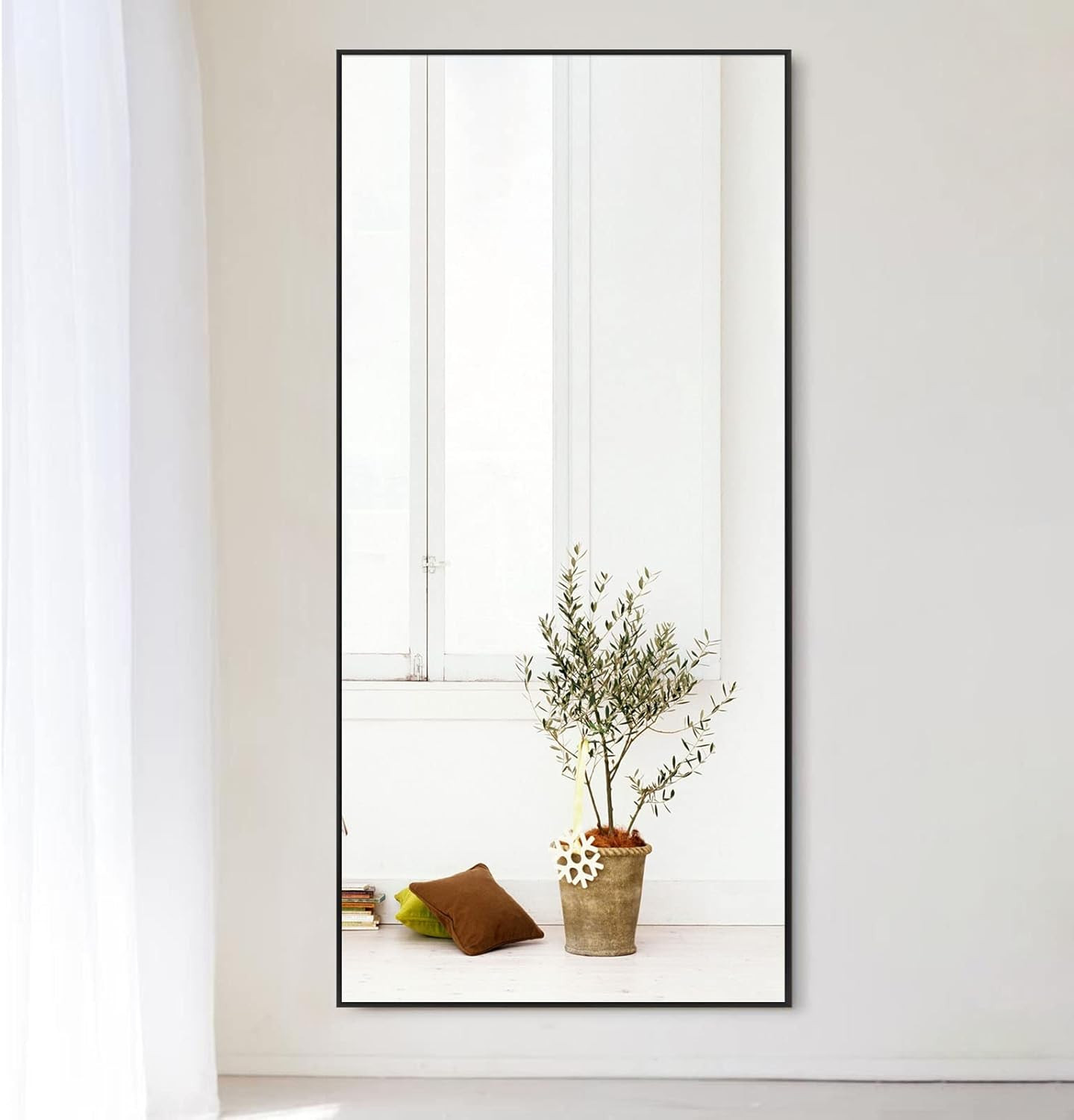 NeuType 47"x22" Full Length Mirror Aluminum Alloy Frame Wall-Mounted Mirror for Living Room, Bedr... | Amazon (US)