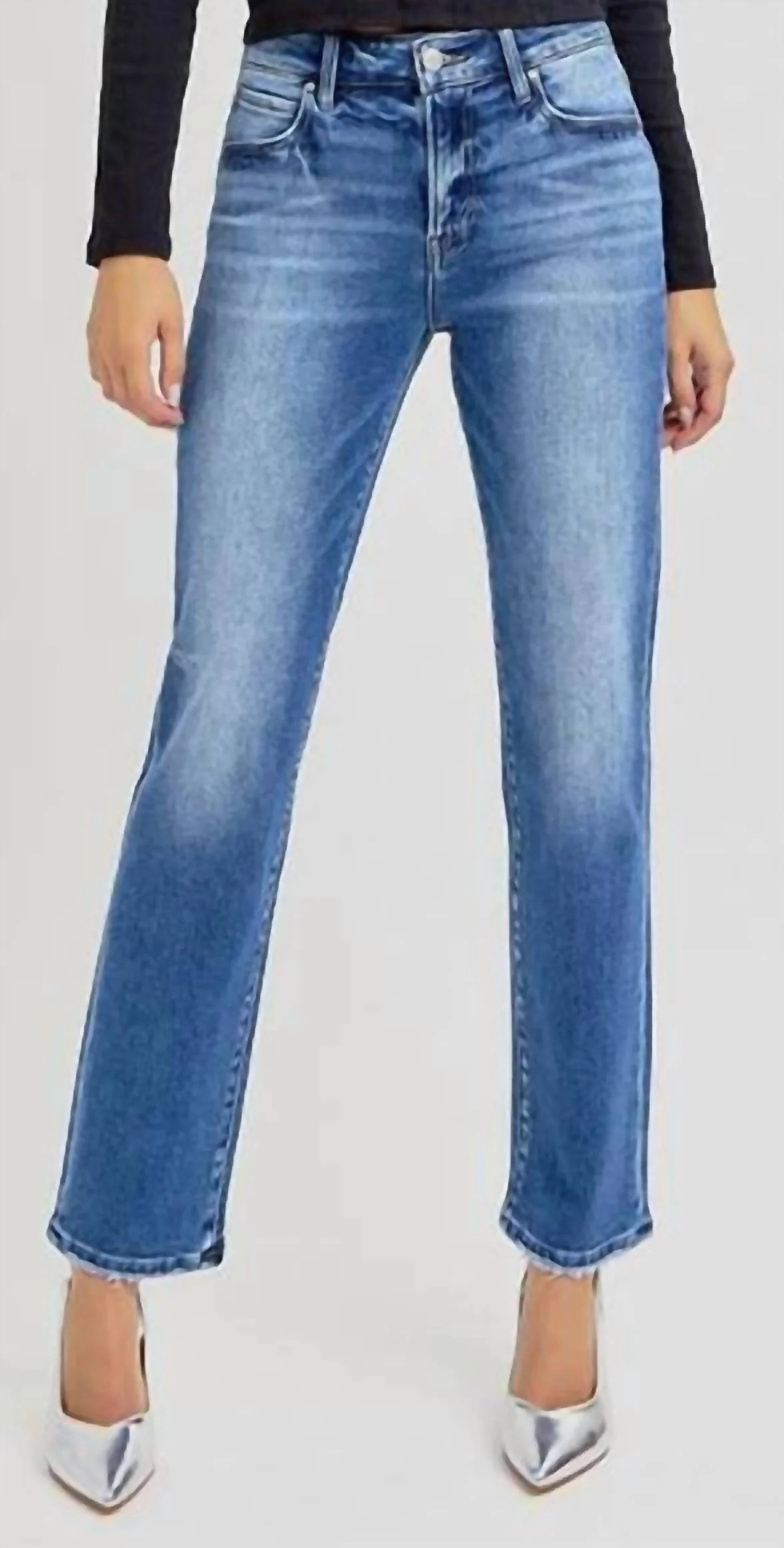 Mid Rise Ankle Tapered Jean In Denim | Shop Simon