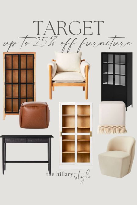 Target up to 25% off furniture!

Cabinets. Accent chairs. Ottoman. Poufs. Desk. Table. Decor. Home decor. Studio McGee. Threshold. Magnolia. 

#LTKstyletip #LTKhome #LTKsalealert