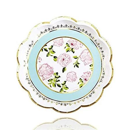 Kate Aspen Floral Paper Plates, Disposable Party Plates for Birthday & Tea Party, Baby Shower, Weddi | Walmart (US)