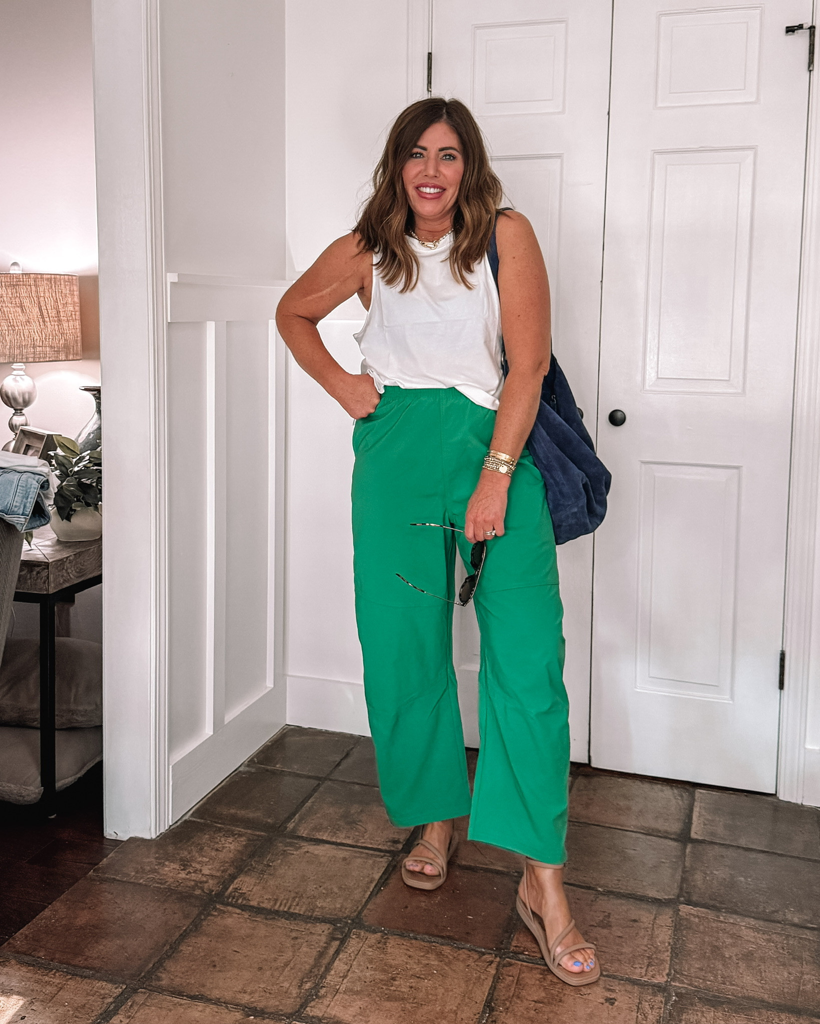 @Aerie green barrel pants are 10/10💓 I'm wearing a small long & they're on sale 30% off/$48.96 • white tank is o sale 40% off/$17.97‼️

Over 40 style, barrel pants, summer outfits, vacation outfits

#LTKSaleAlert #LTKOver40 #LTKMidsize