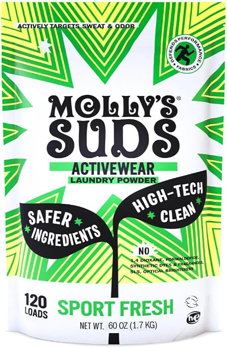 Molly's Suds Active Wear Laundry Detergent | Extra Strength Sport Laundry Powder, Stain Fighting ... | Amazon (US)