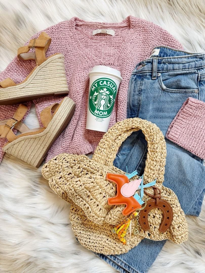 Good Morning! Happy #Flatlayfriday ladies! 

I’m finding every bag to put these charms on! Spring has sprung in Michigan! Break out the sandals! My sweater is on sale and Free shipping too! 

#LTKSaleAlert #LTKdayinmylife