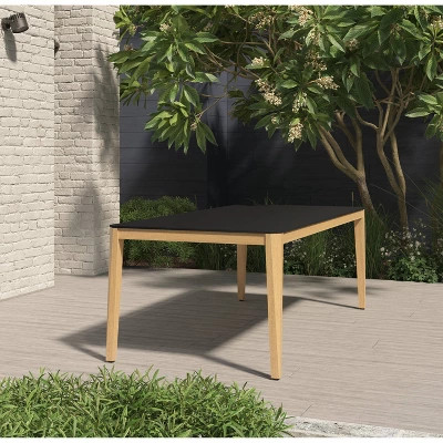 Hailee 85" Rectangular Eucalyptus Wood Patio Dining Table - Amazonia | Target