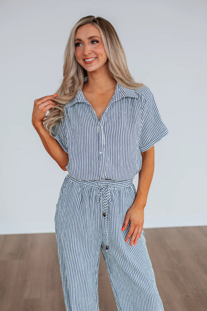 Calliope Two-Piece Set - Slate Blue Mix | Wild Oak Boutique