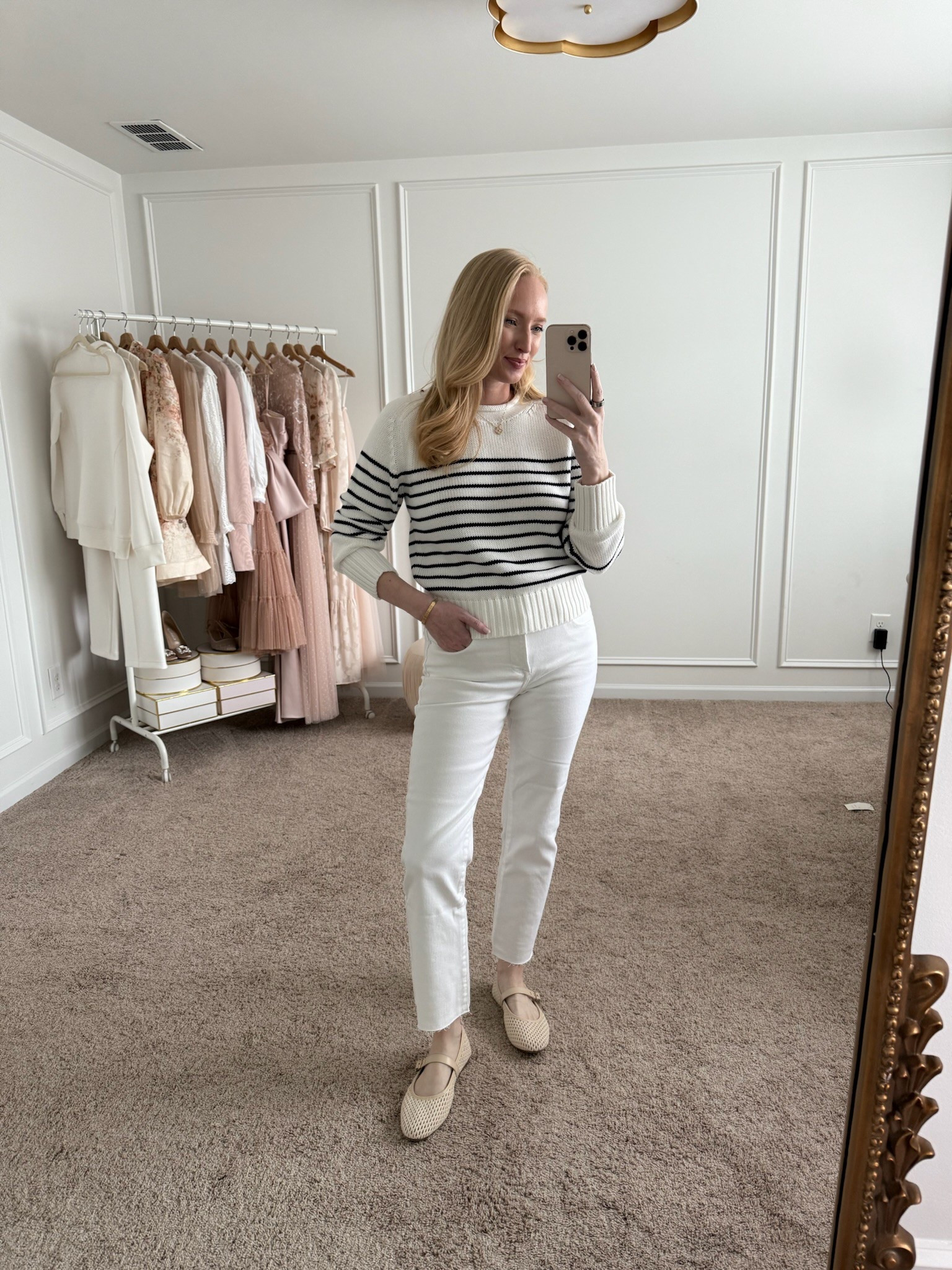 Love this casual spring workwear look! I can’t believe this sweater is Walmart! Wearing size small. Spring outfits // casual outfits // work outfits // casual workwear // white jeans // Walmart finds 

#LTKFindsUnder50 #LTKWorkwear #LTKSeasonal