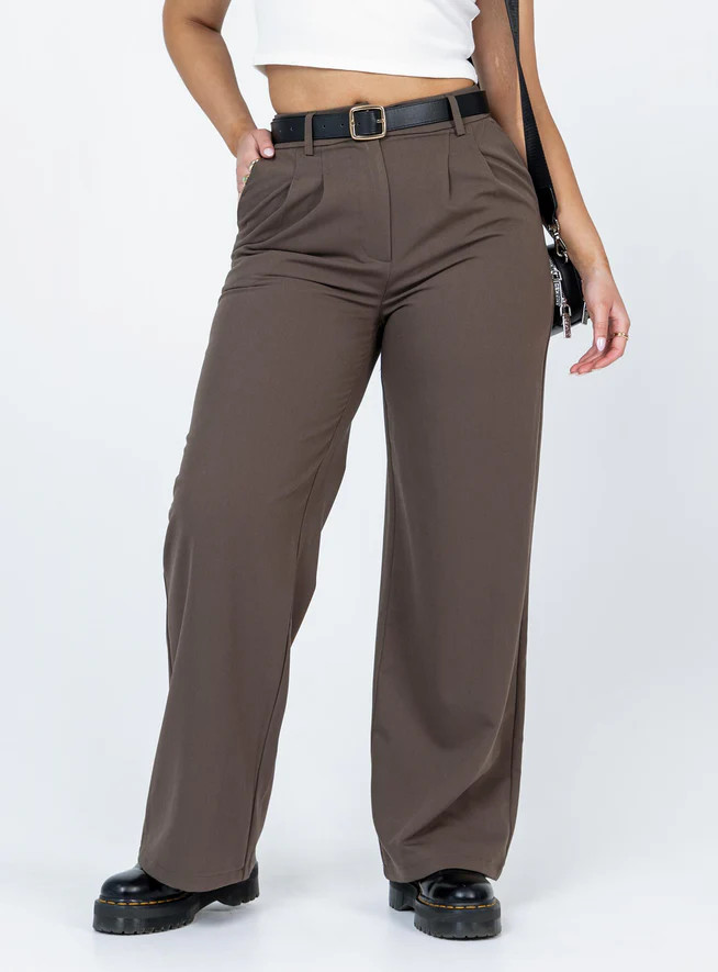 Archer Pants Dark Brown | Princess Polly US
