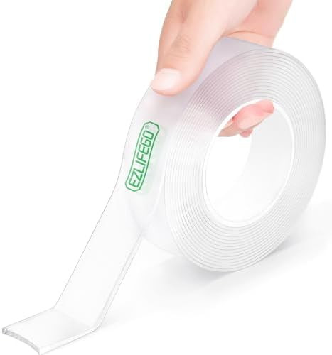 EZlifego Double Sided Tape Heavy Duty, Nano Double Sided Adhesive Tape, Clear Mounting Tape Pictu... | Amazon (US)