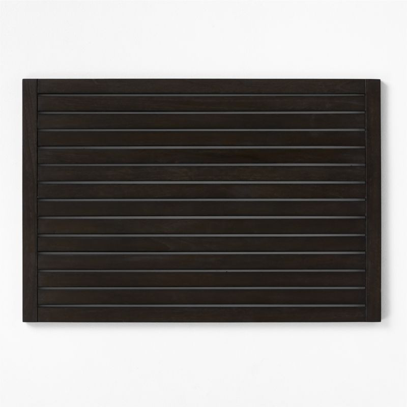 Lateral Black Teak Bath Mat 21.75"x32" + Reviews | CB2 | CB2