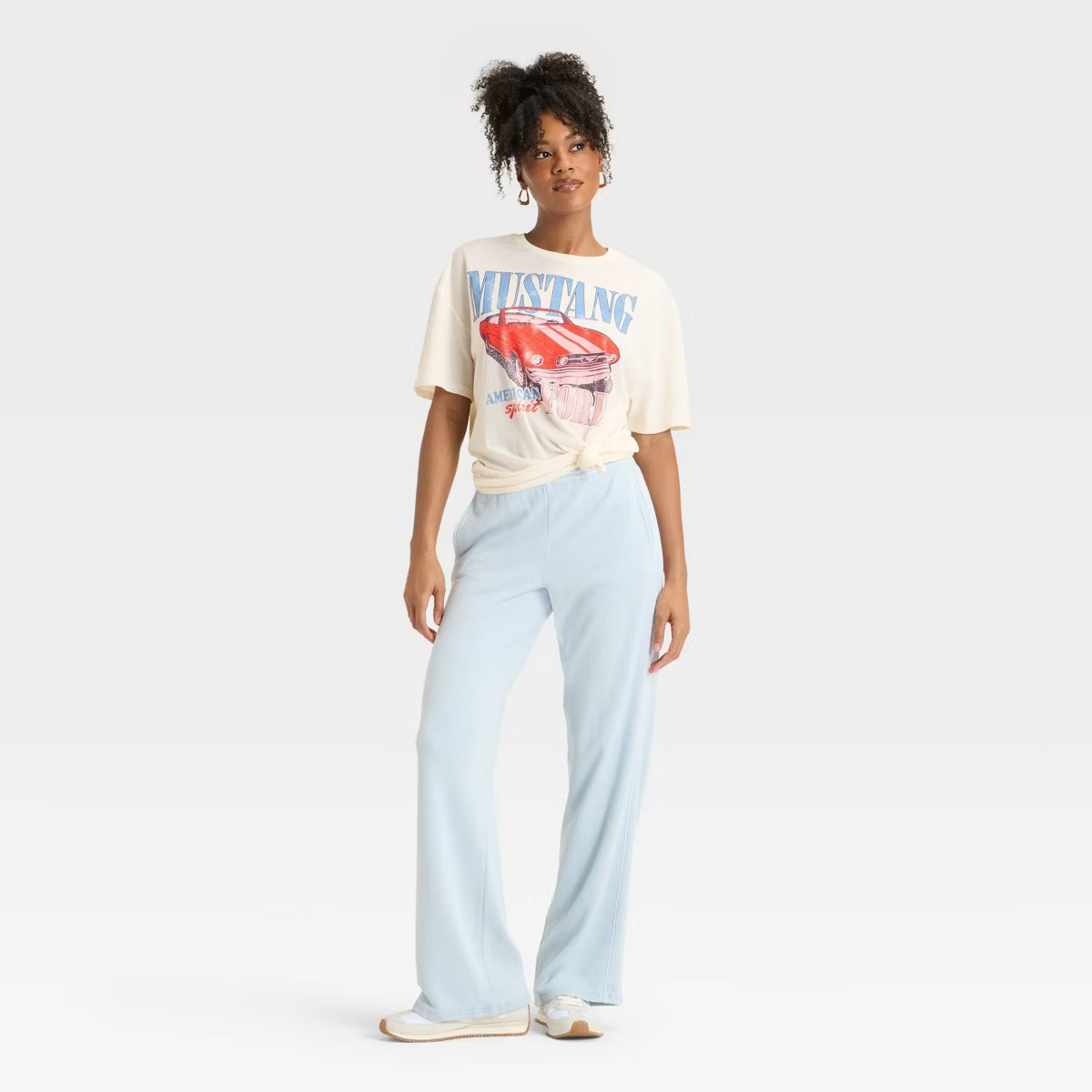 Women's Mustang Oversized Graphic T-Shirt - Off-White | Target
