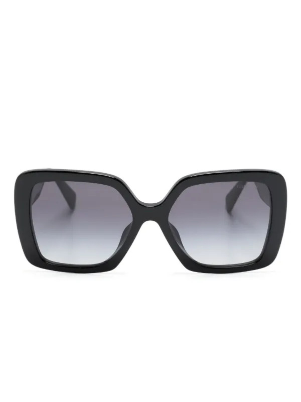 Miu Miu Eyewear logo-plaque oversized-frame Sunglasses | Black | FARFETCH | Farfetch Global