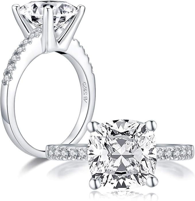 AINUOSHI Engagement Ring for Women, 2-3.5 Carats Round / Emerald / Oval / Square Cushion Cut Cubi... | Amazon (US)