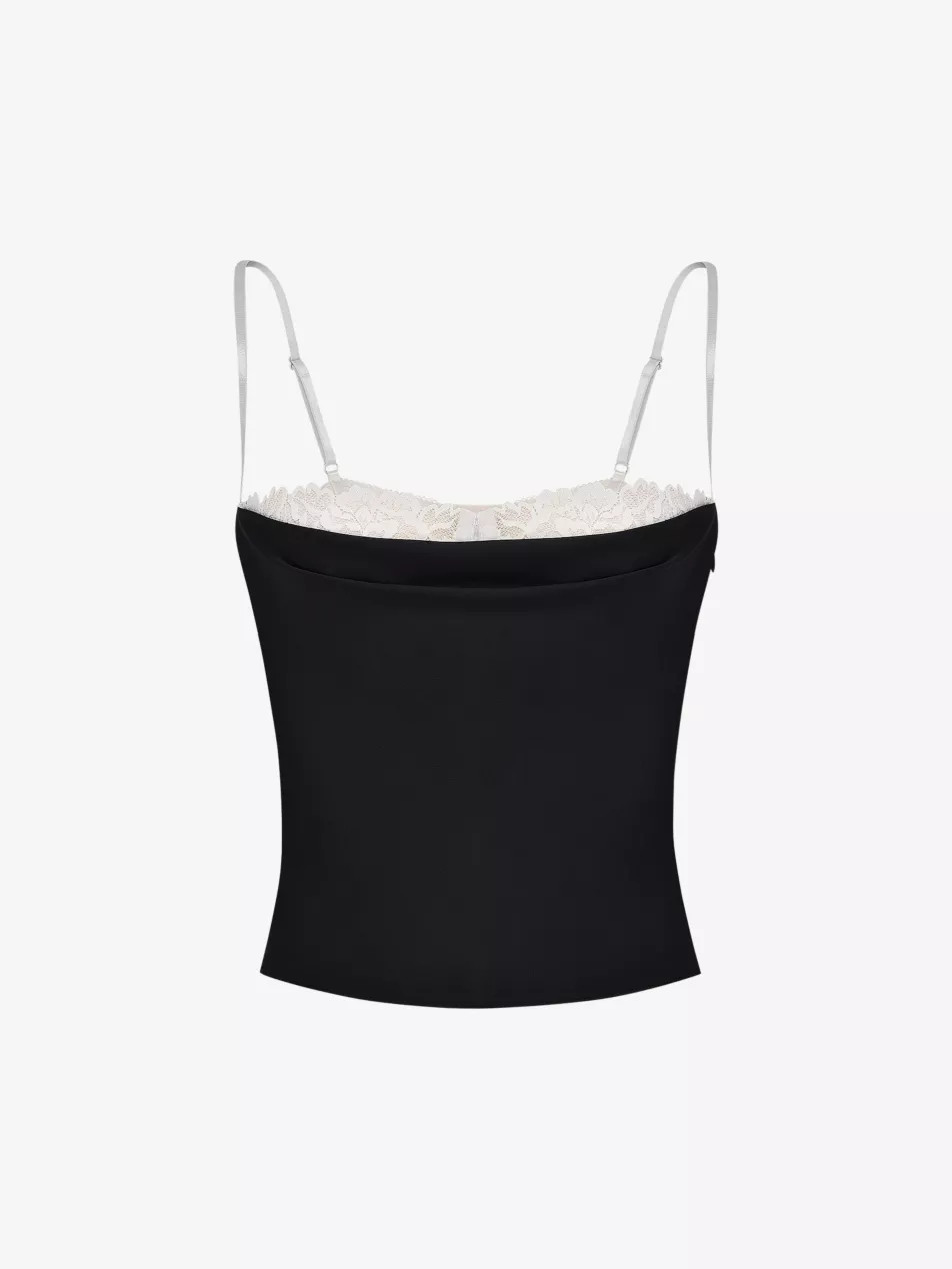 Eli lace-trim underwired satin top | Selfridges